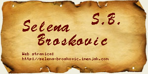Selena Brošković vizit kartica